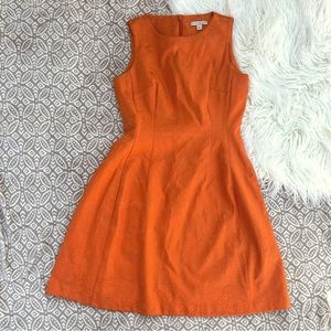 Eva Mendes New York & Company Sleeveless Orange Brocade Dress 8